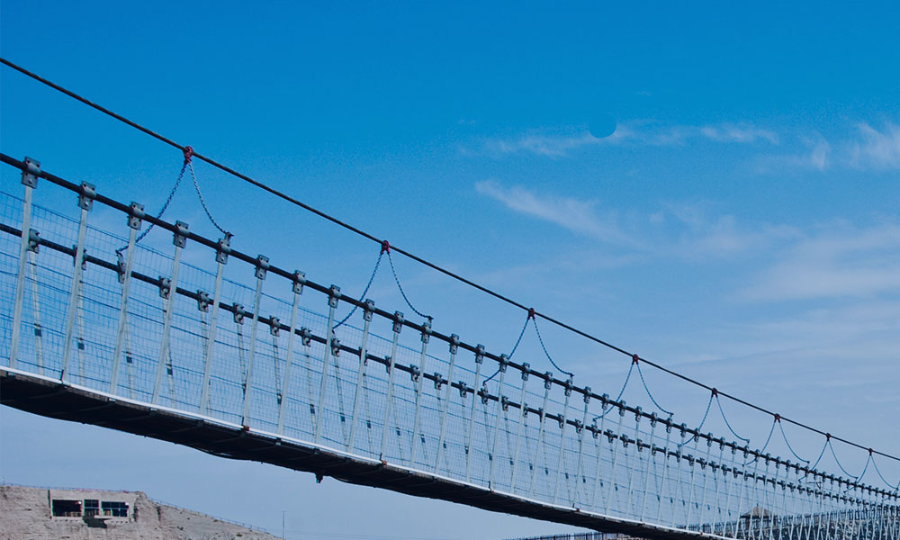 順利完成人行通道懸索橋檢測，再顯中鋼國檢團隊敬業精神